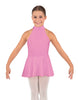 Solid Lycra Halter Collar Dress