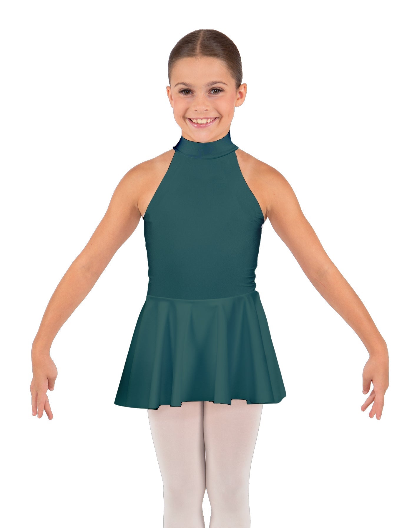 Solid Lycra Halter Collar Dress