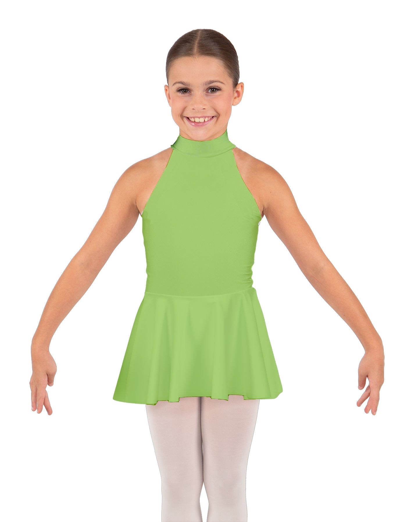 Solid Lycra Halter Collar Dress