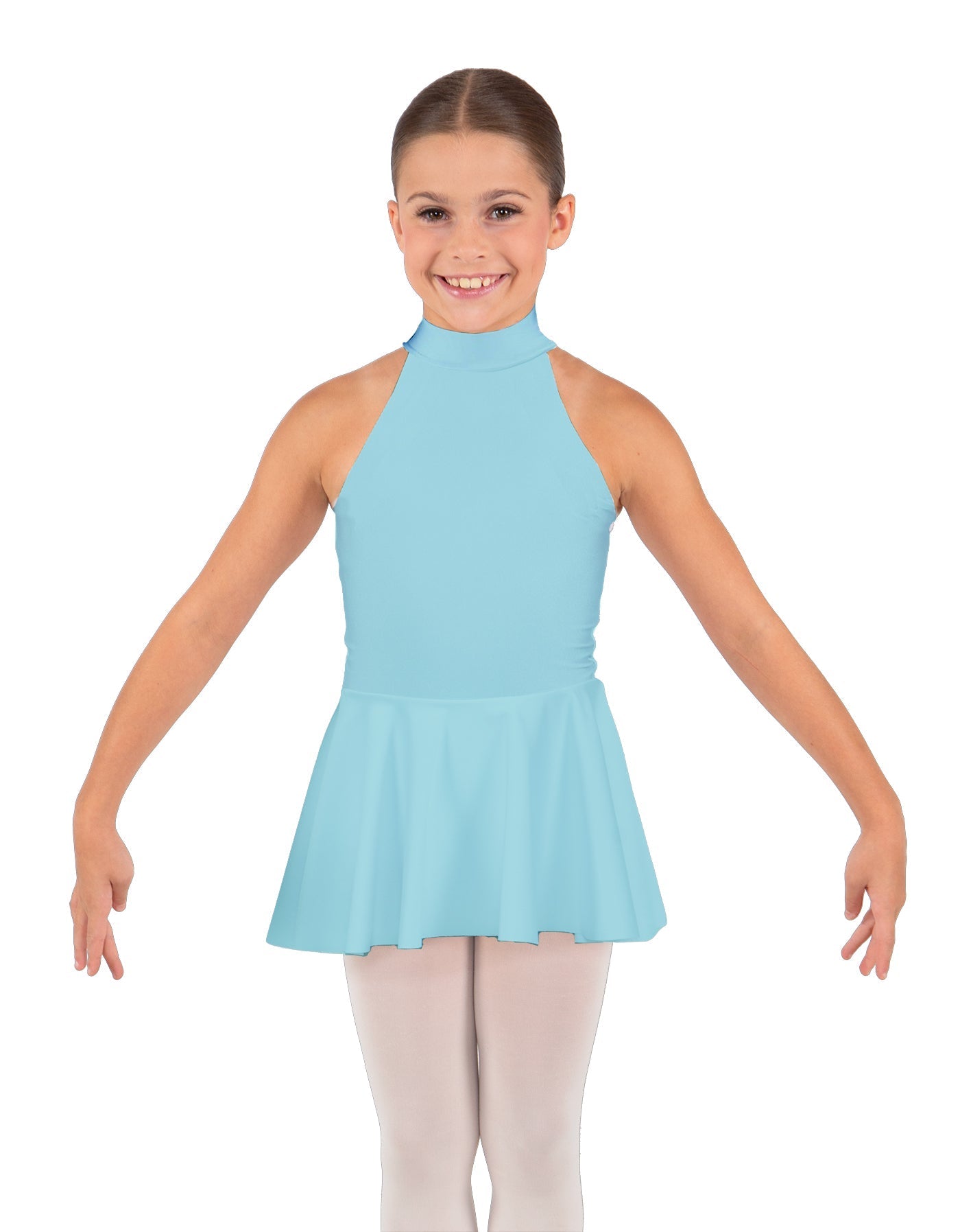 Solid Lycra Halter Collar Dress