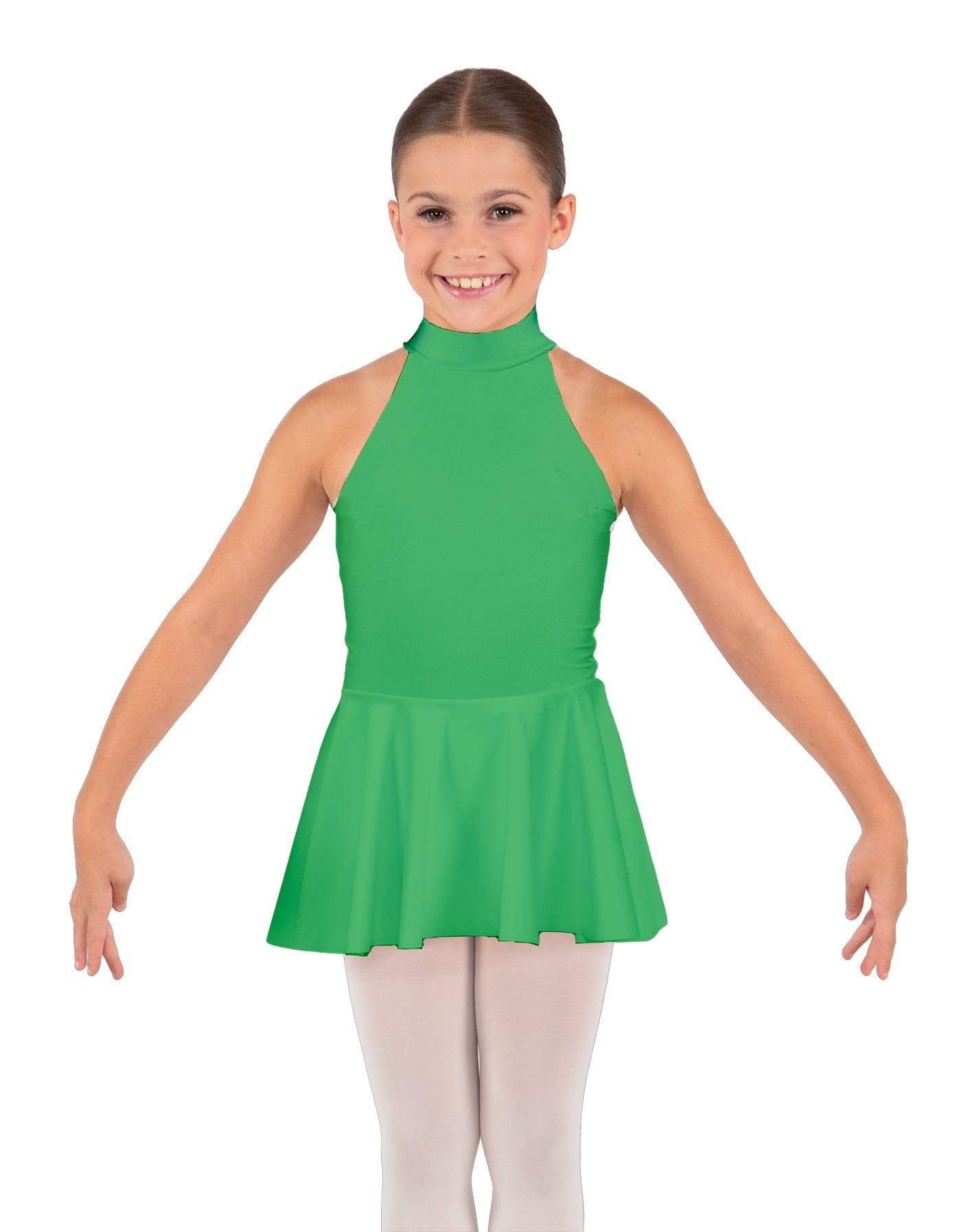 Solid Lycra Halter Collar Dress