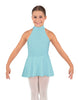 Solid Lycra Halter Collar Dress