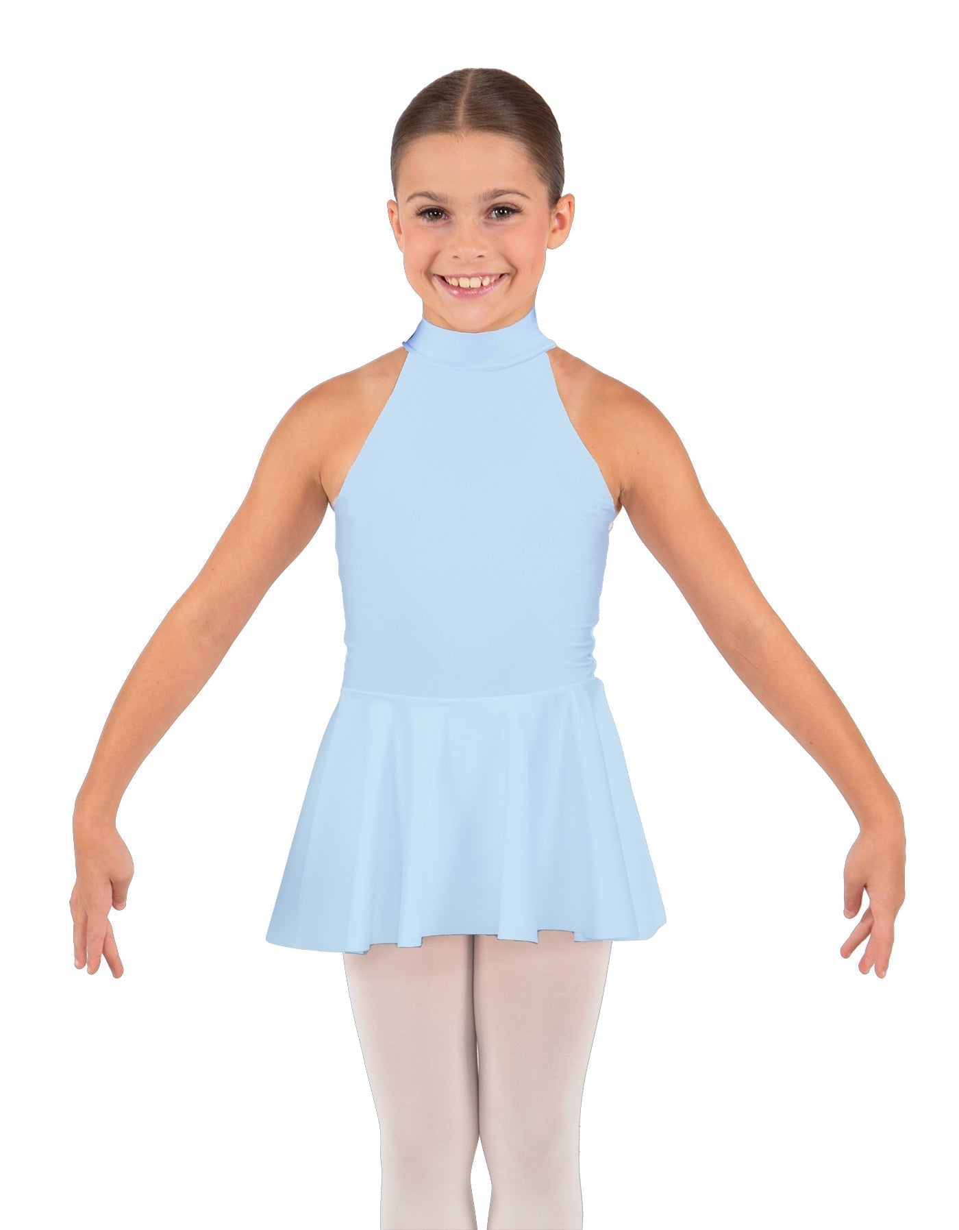 Solid Lycra Halter Collar Dress