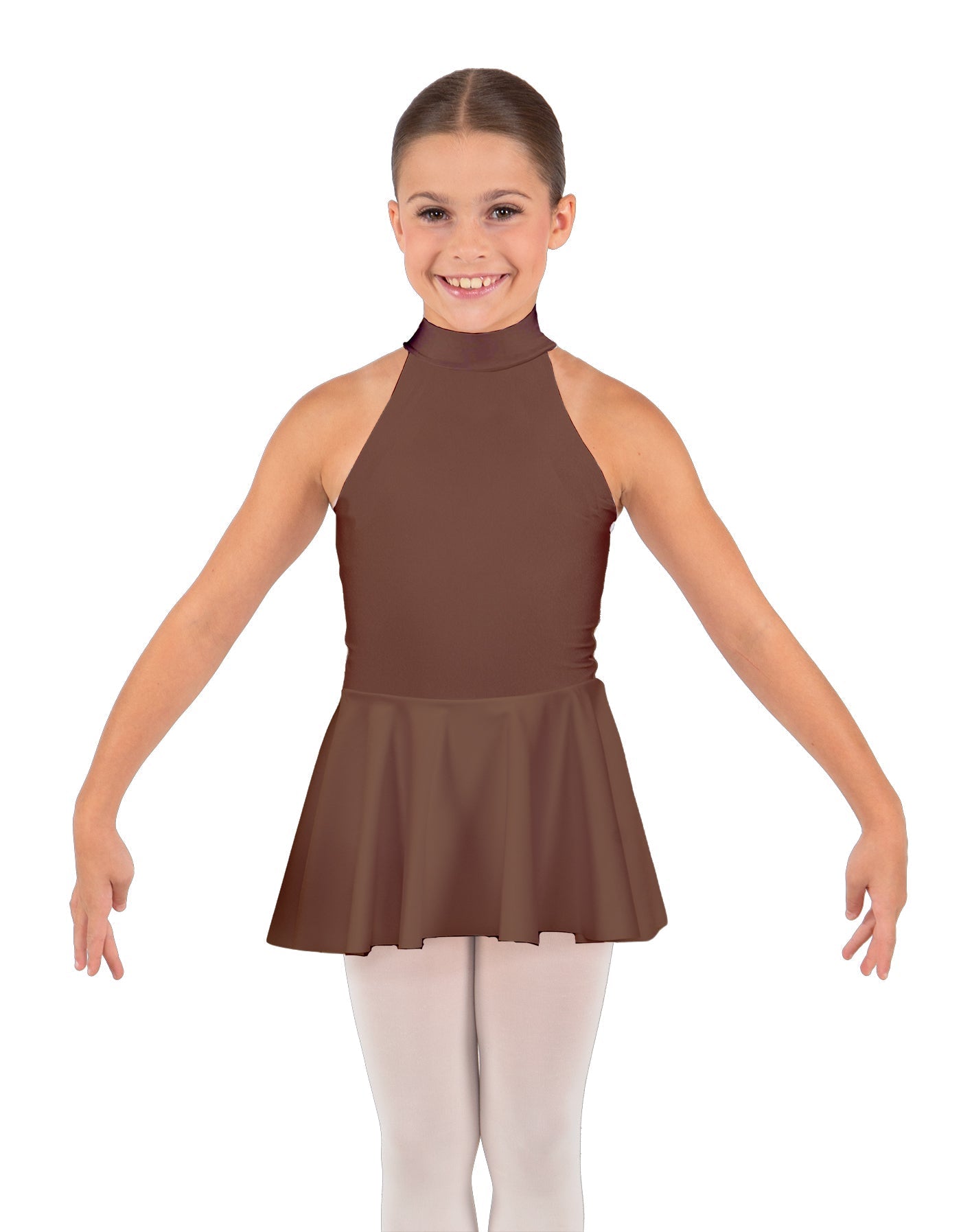 Solid Lycra Halter Collar Dress