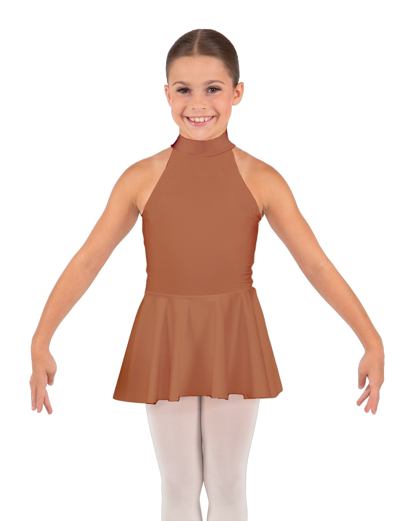 Solid Lycra Halter Collar Dress