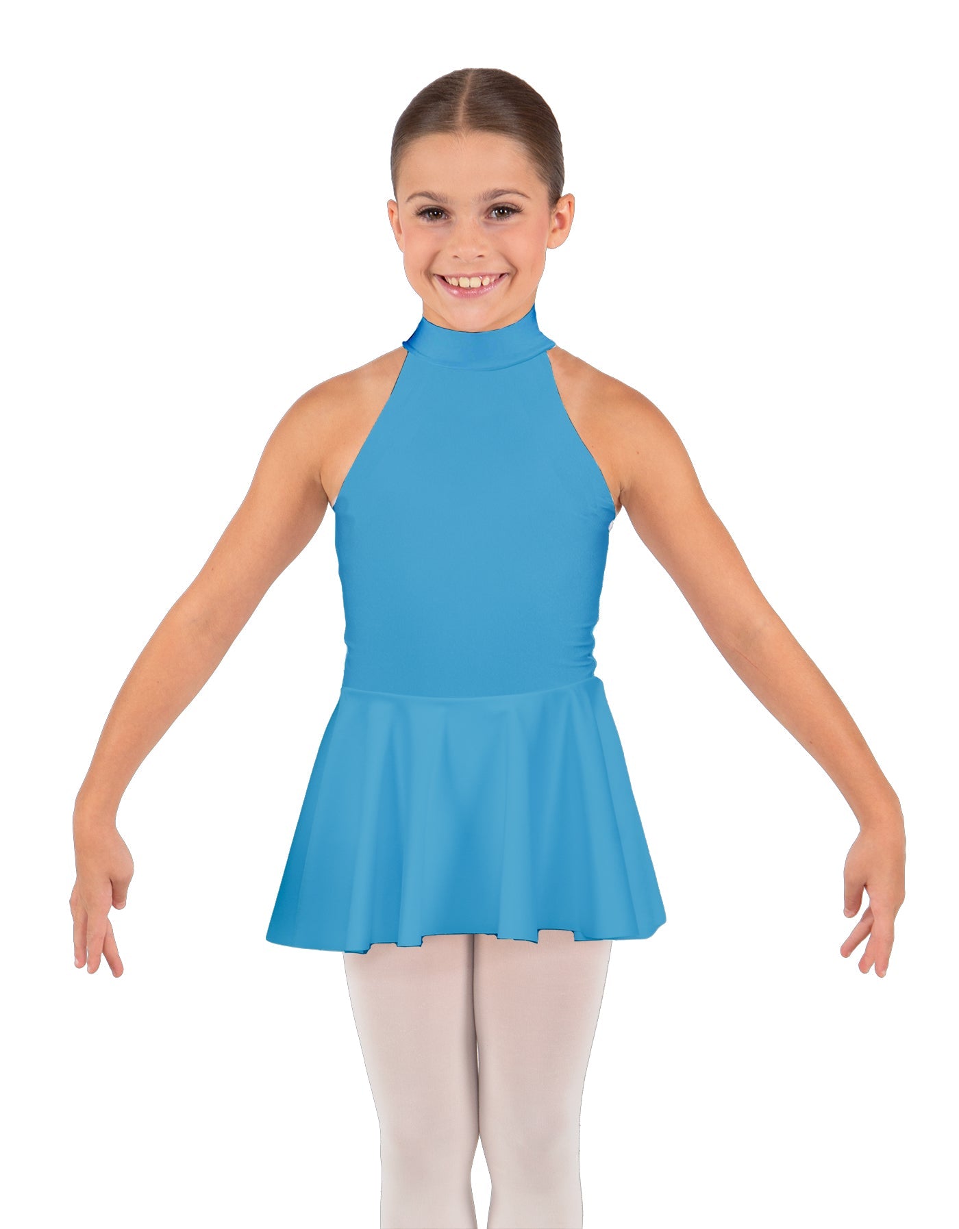 Solid Lycra Halter Collar Dress