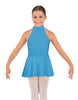 Solid Lycra Halter Collar Dress