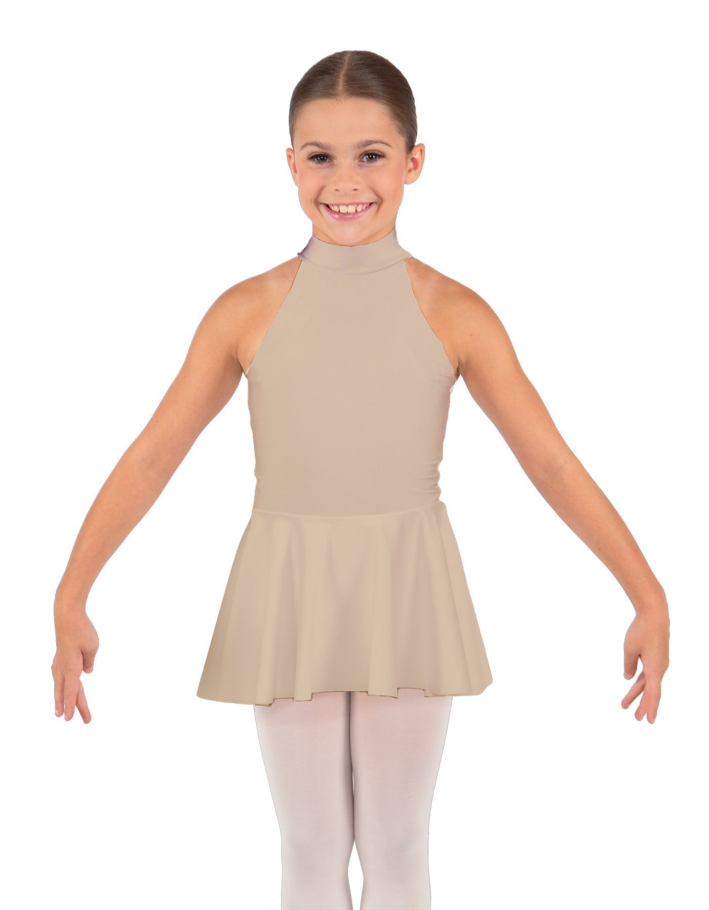 Solid Lycra Halter Collar Dress
