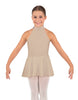 Solid Lycra Halter Collar Dress