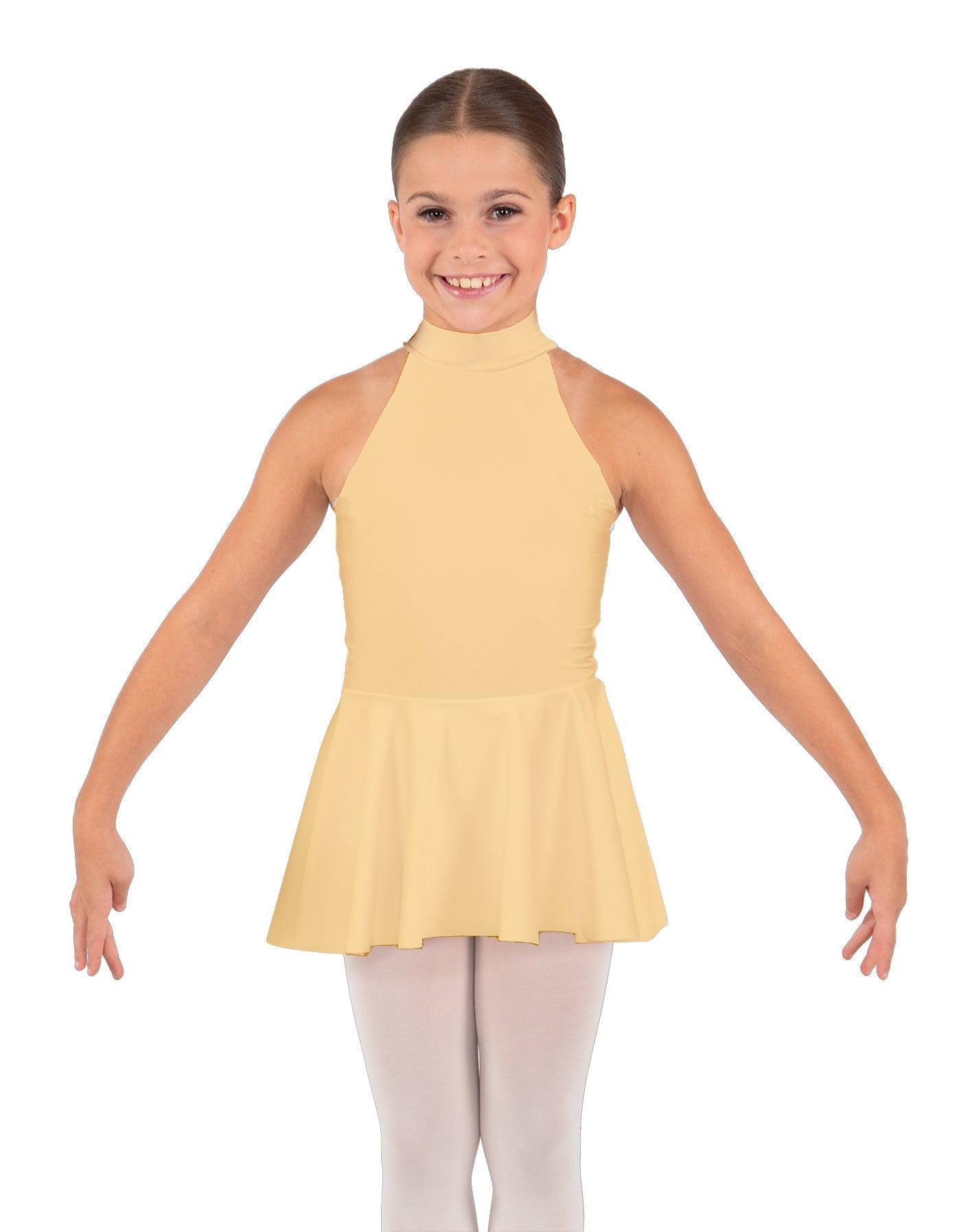 Solid Lycra Halter Collar Dress