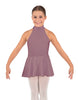 Solid Lycra Halter Collar Dress