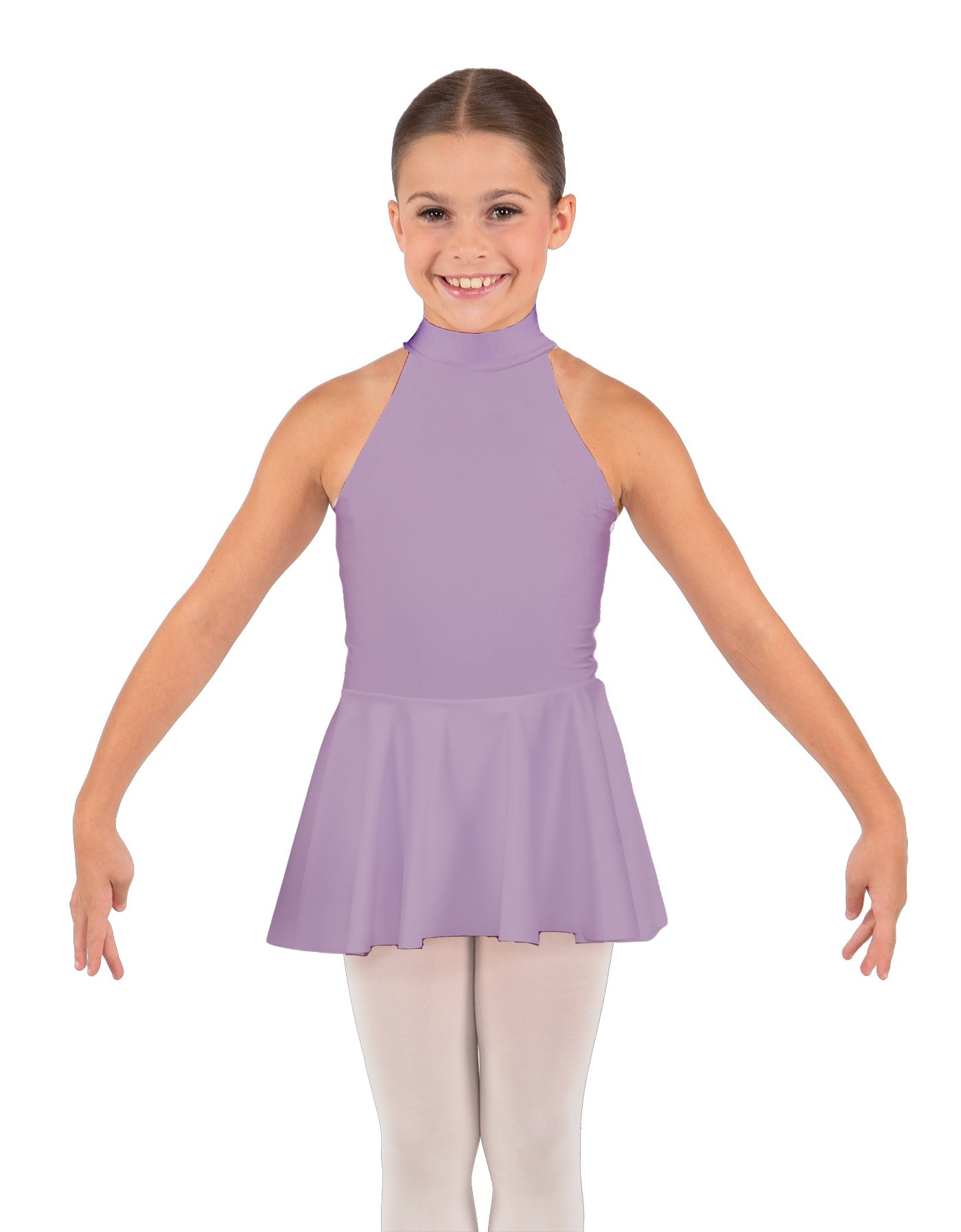 Solid Lycra Halter Collar Dress