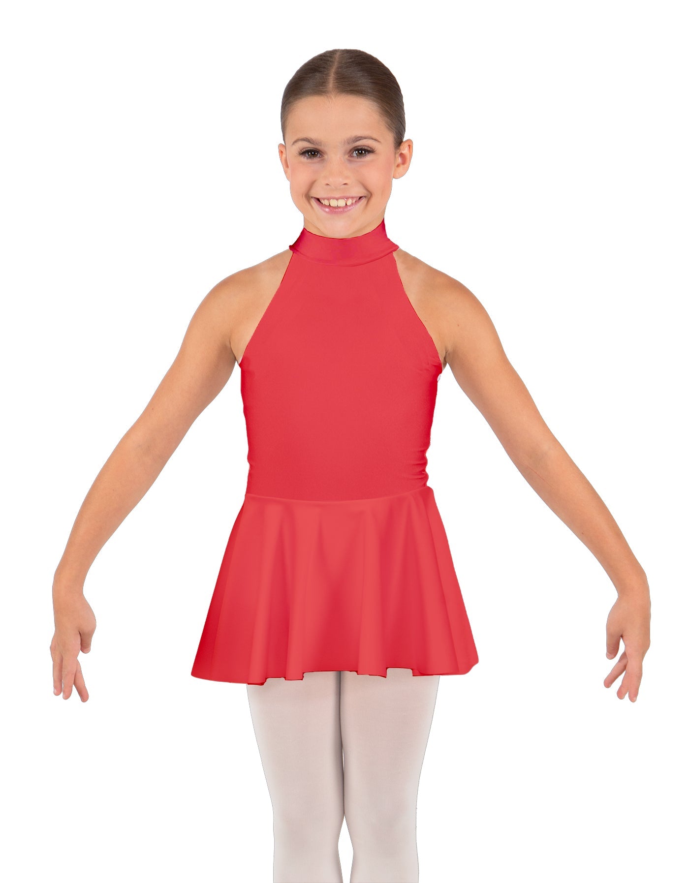 Solid Lycra Halter Collar Dress