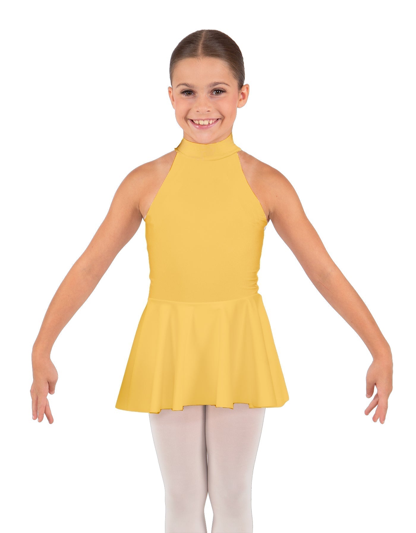 Solid Lycra Halter Collar Dress