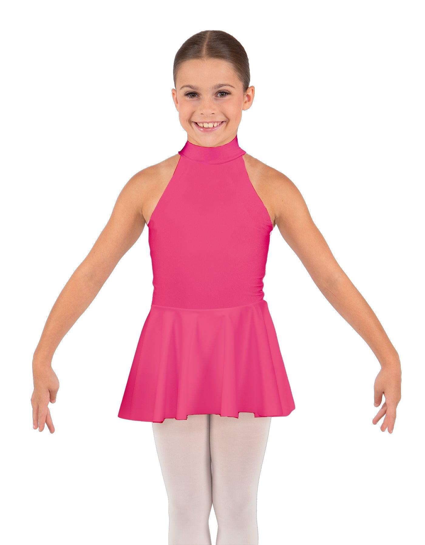Solid Lycra Halter Collar Dress