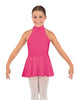 Solid Lycra Halter Collar Dress