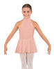 Solid Lycra Halter Collar Dress