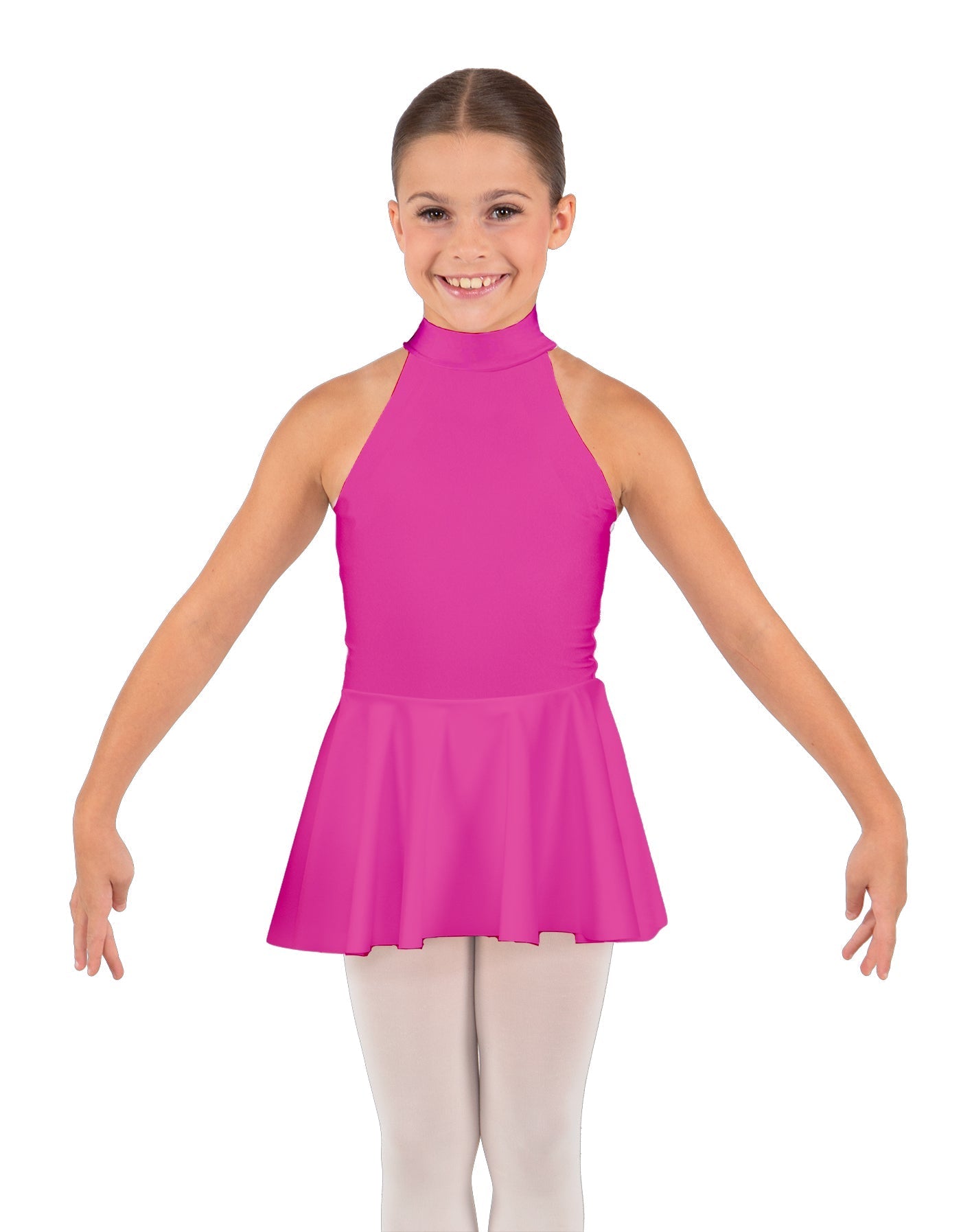 Solid Lycra Halter Collar Dress