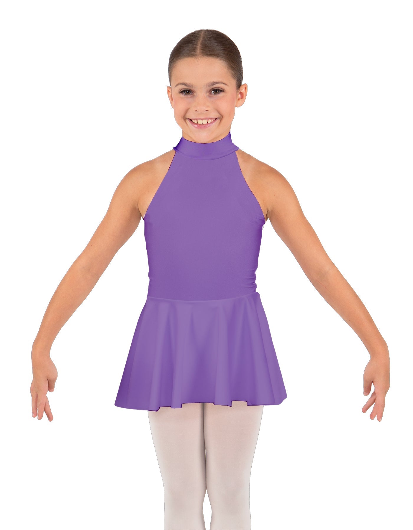 Solid Lycra Halter Collar Dress