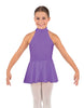 Solid Lycra Halter Collar Dress
