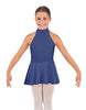 Solid Lycra Halter Collar Dress