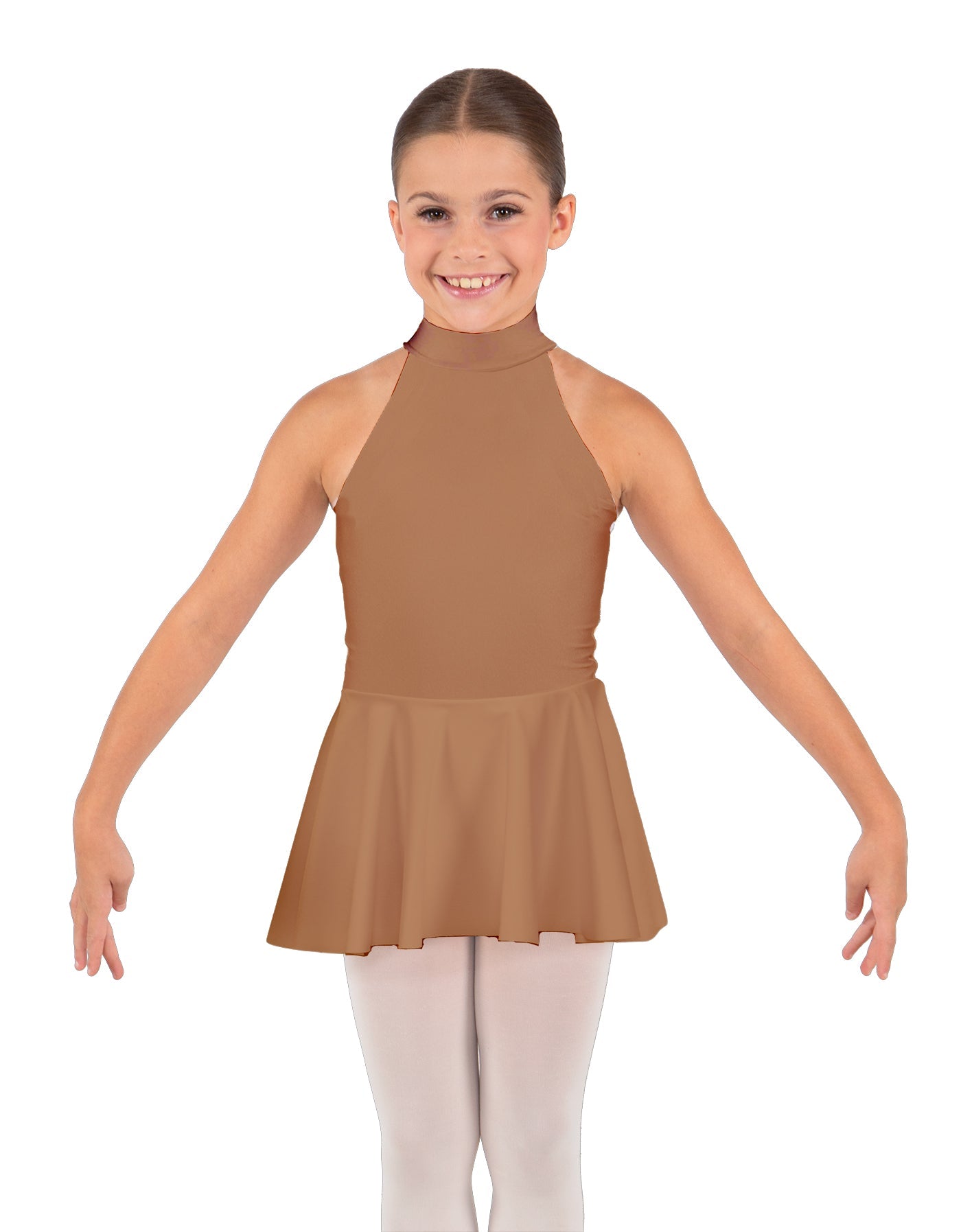 Solid Lycra Halter Collar Dress