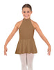 Solid Lycra Halter Collar Dress