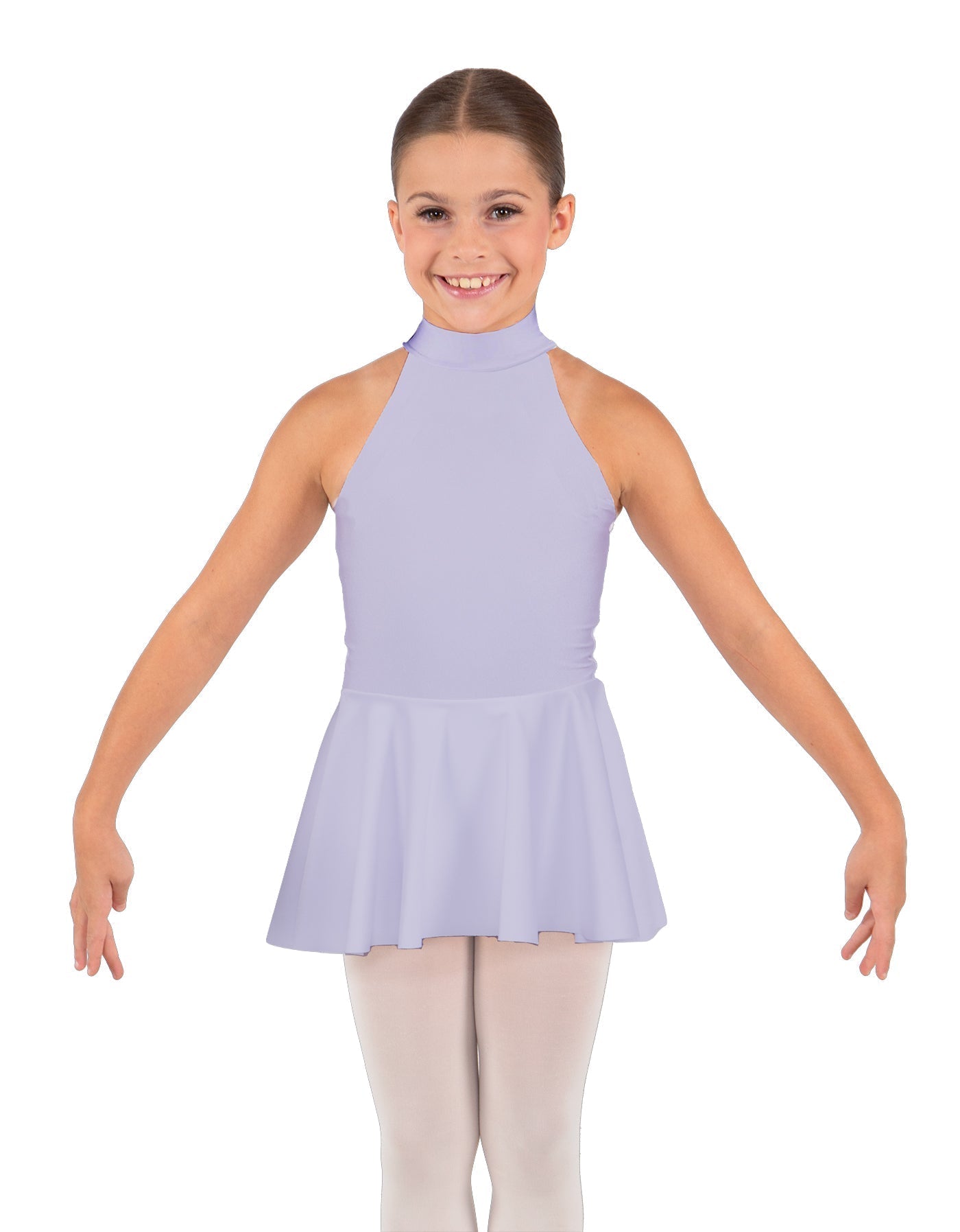 Solid Lycra Halter Collar Dress