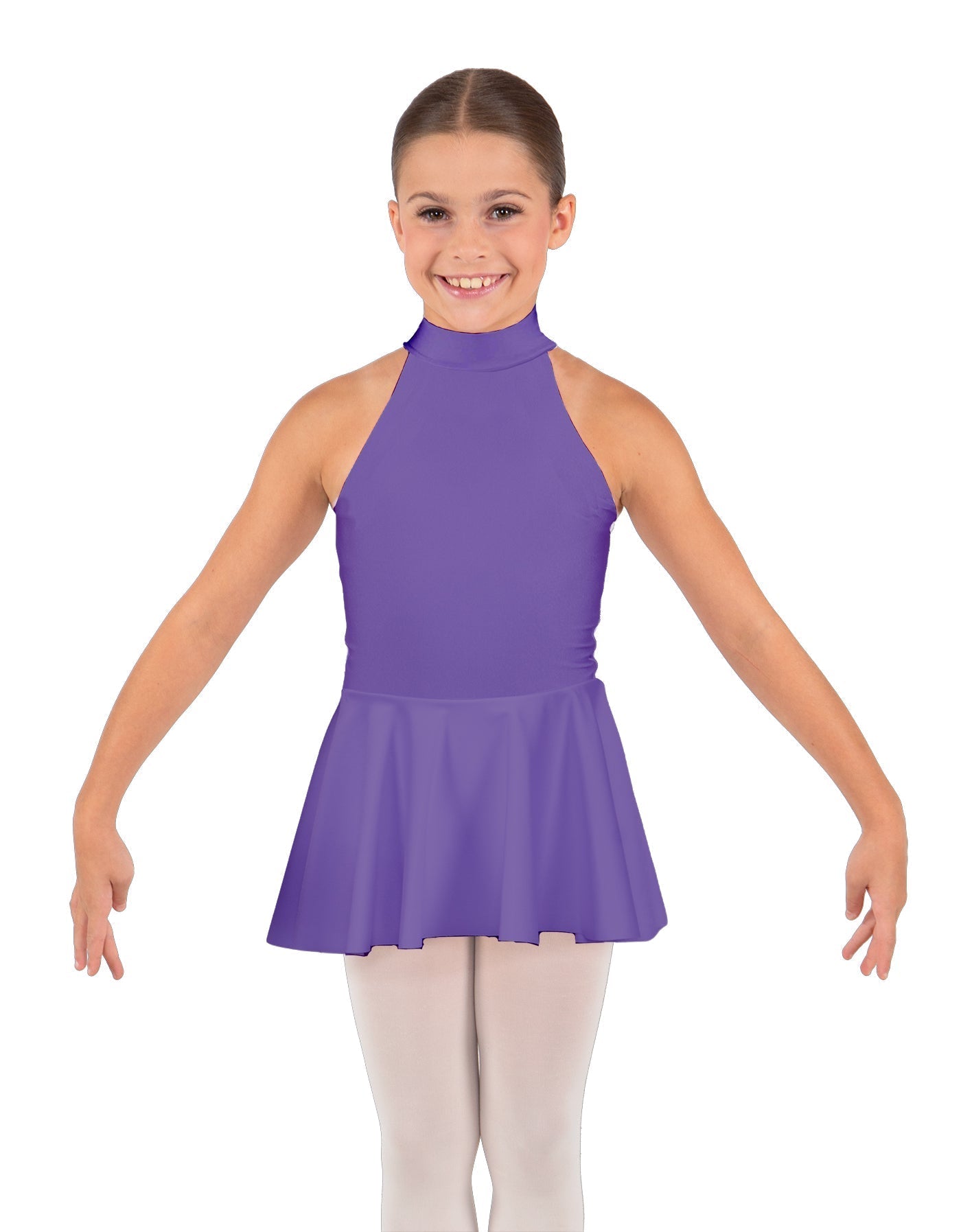 Solid Lycra Halter Collar Dress