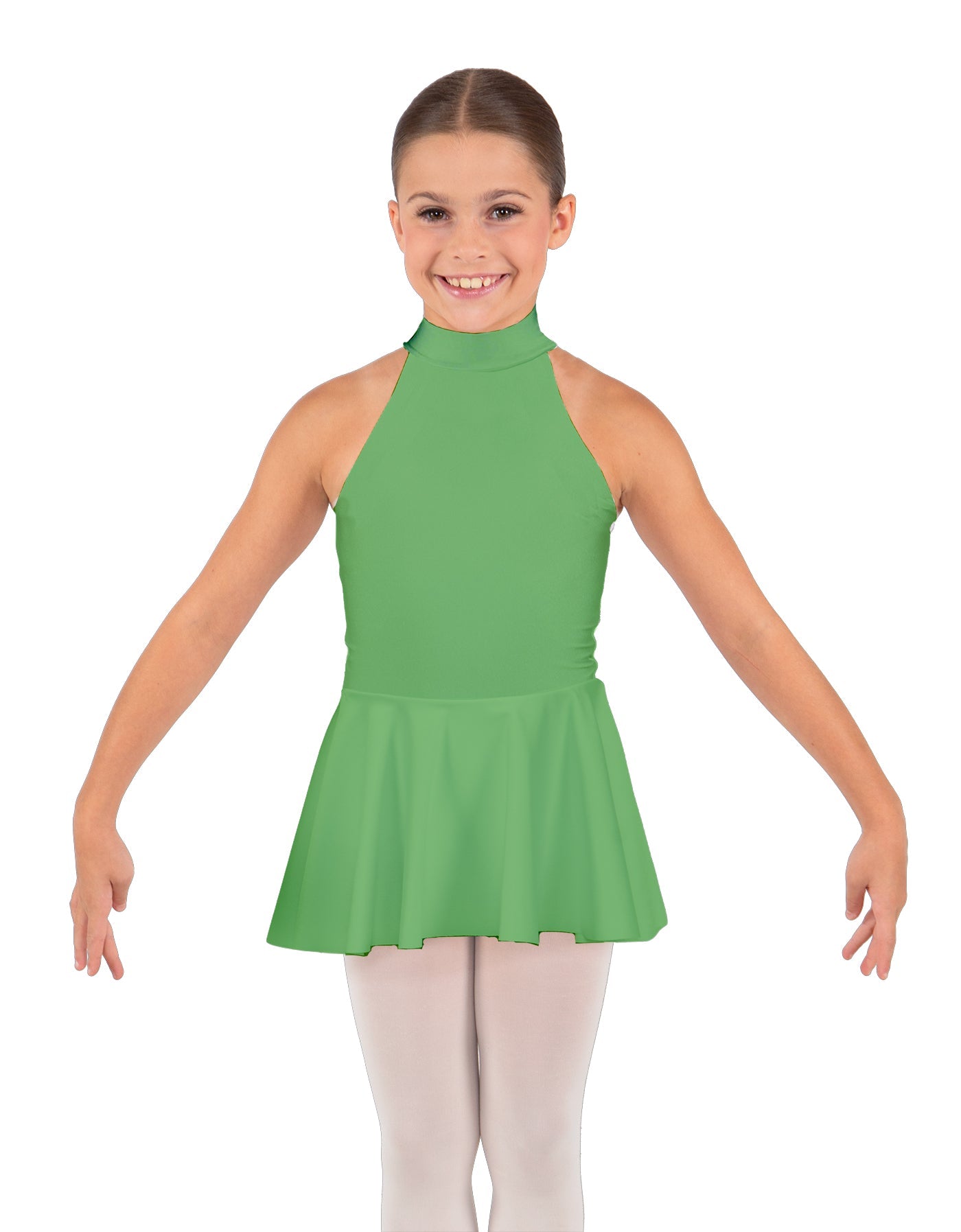 Solid Lycra Halter Collar Dress