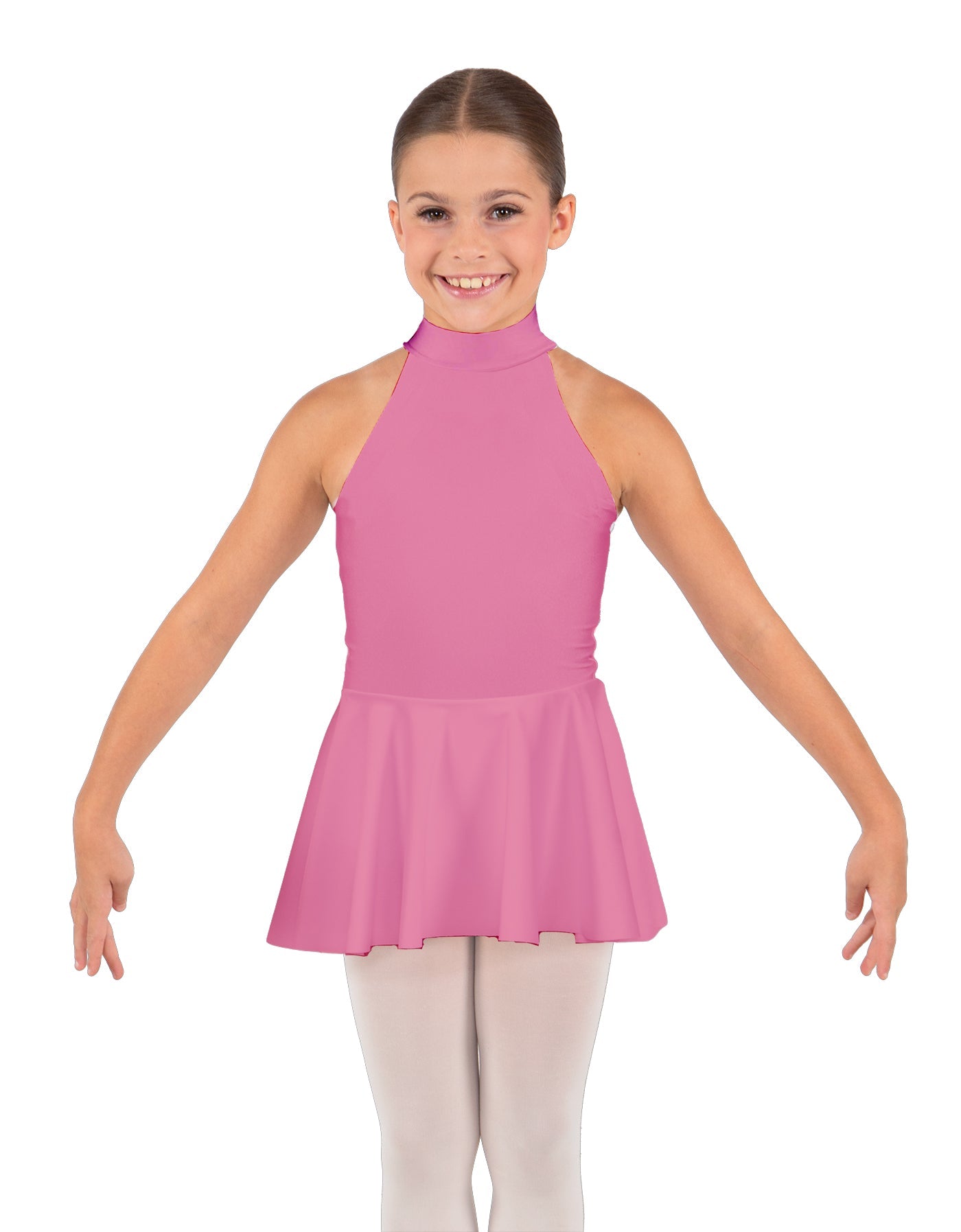 Solid Lycra Halter Collar Dress