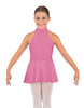 Solid Lycra Halter Collar Dress
