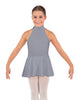 Solid Lycra Halter Collar Dress