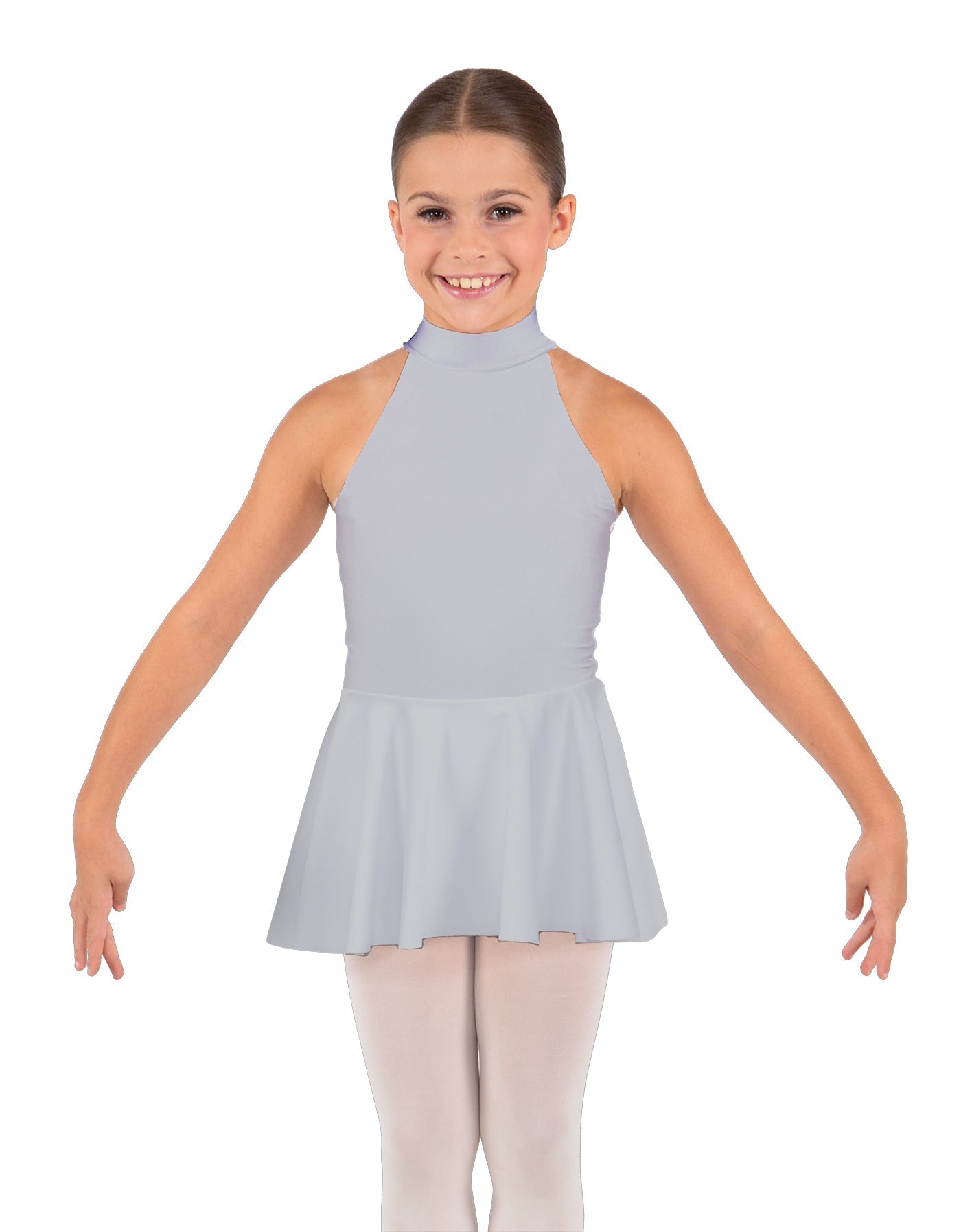 Solid Lycra Halter Collar Dress