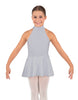 Solid Lycra Halter Collar Dress