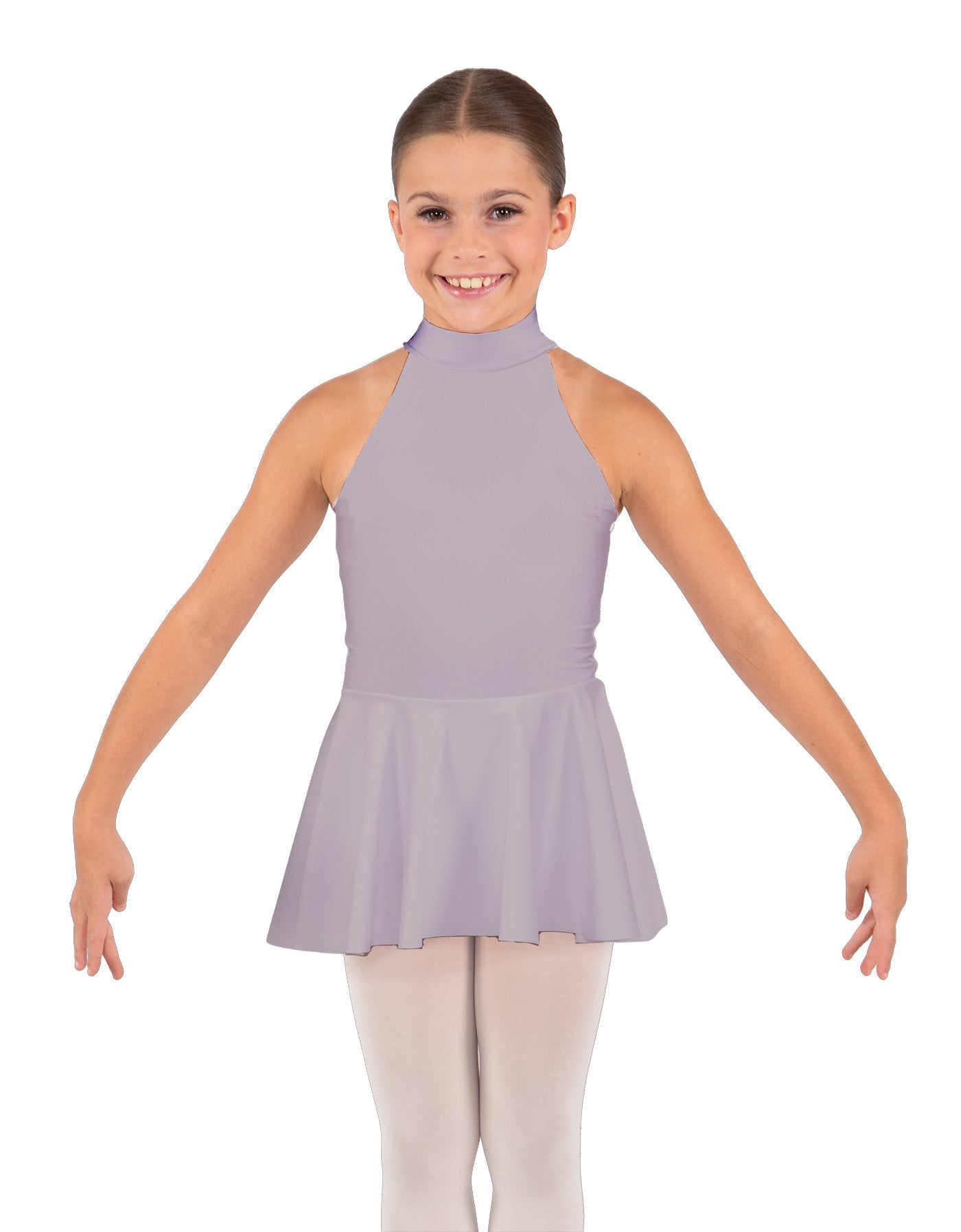 Solid Lycra Halter Collar Dress