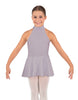 Solid Lycra Halter Collar Dress
