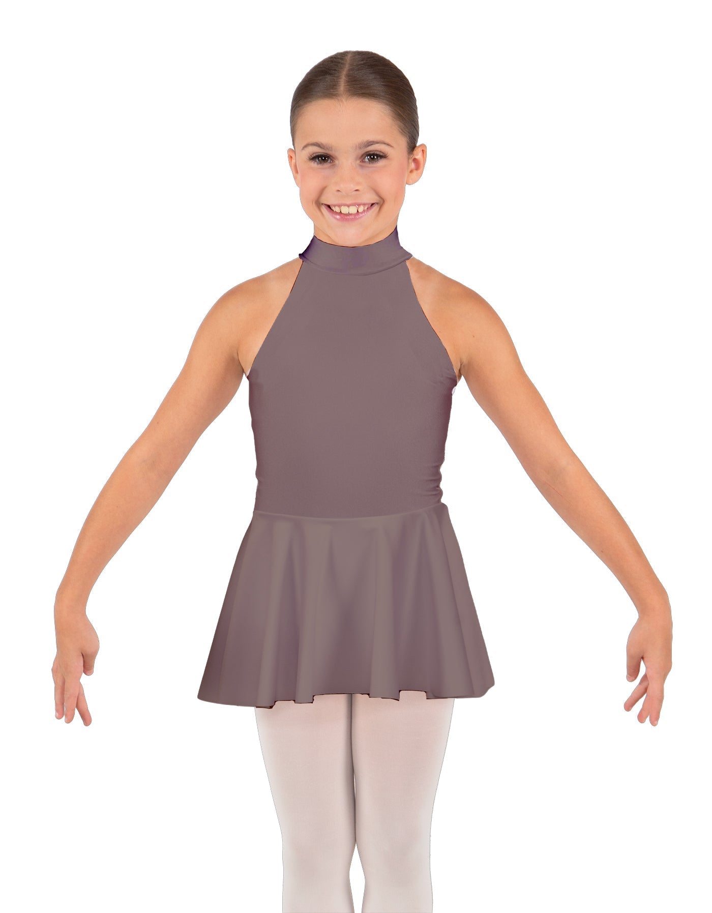 Solid Lycra Halter Collar Dress