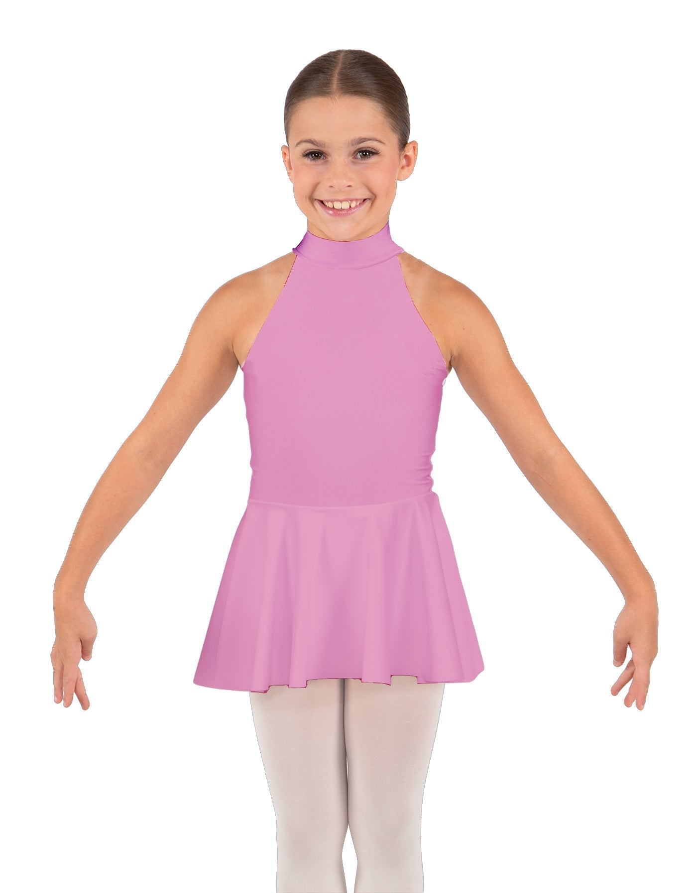 Solid Lycra Halter Collar Dress