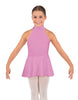 Solid Lycra Halter Collar Dress