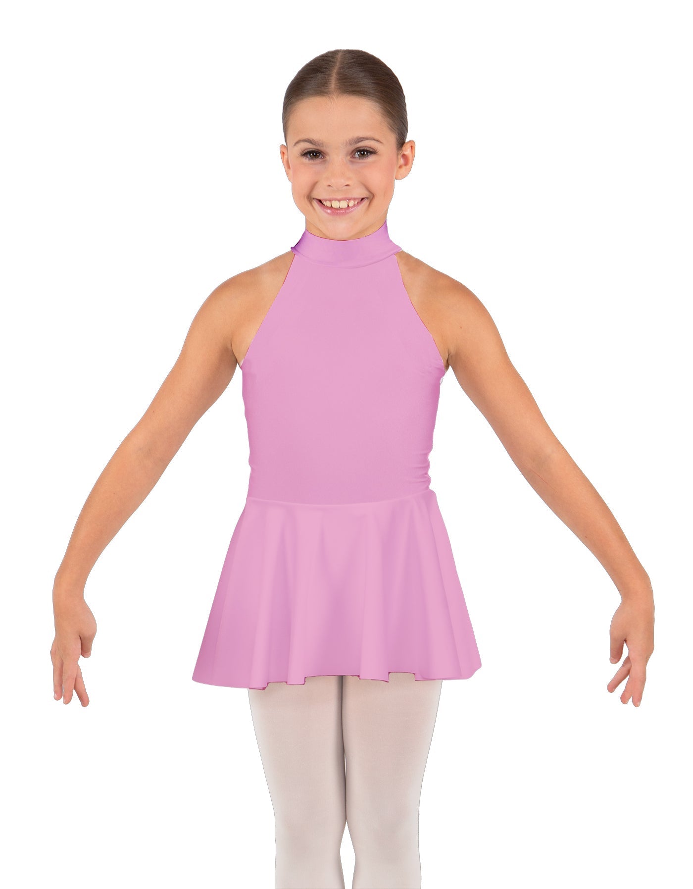 Solid Lycra Halter Collar Dress