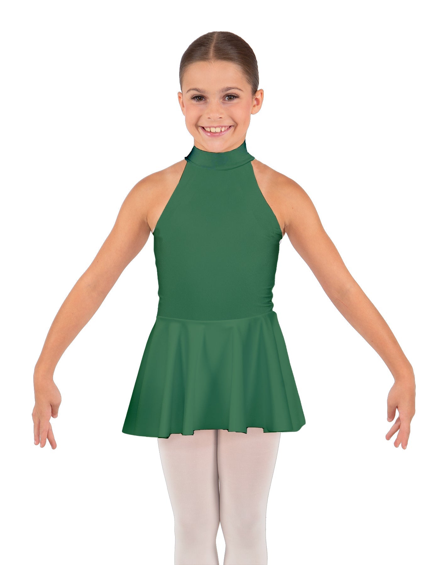 Solid Lycra Halter Collar Dress