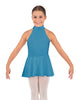 Solid Lycra Halter Collar Dress