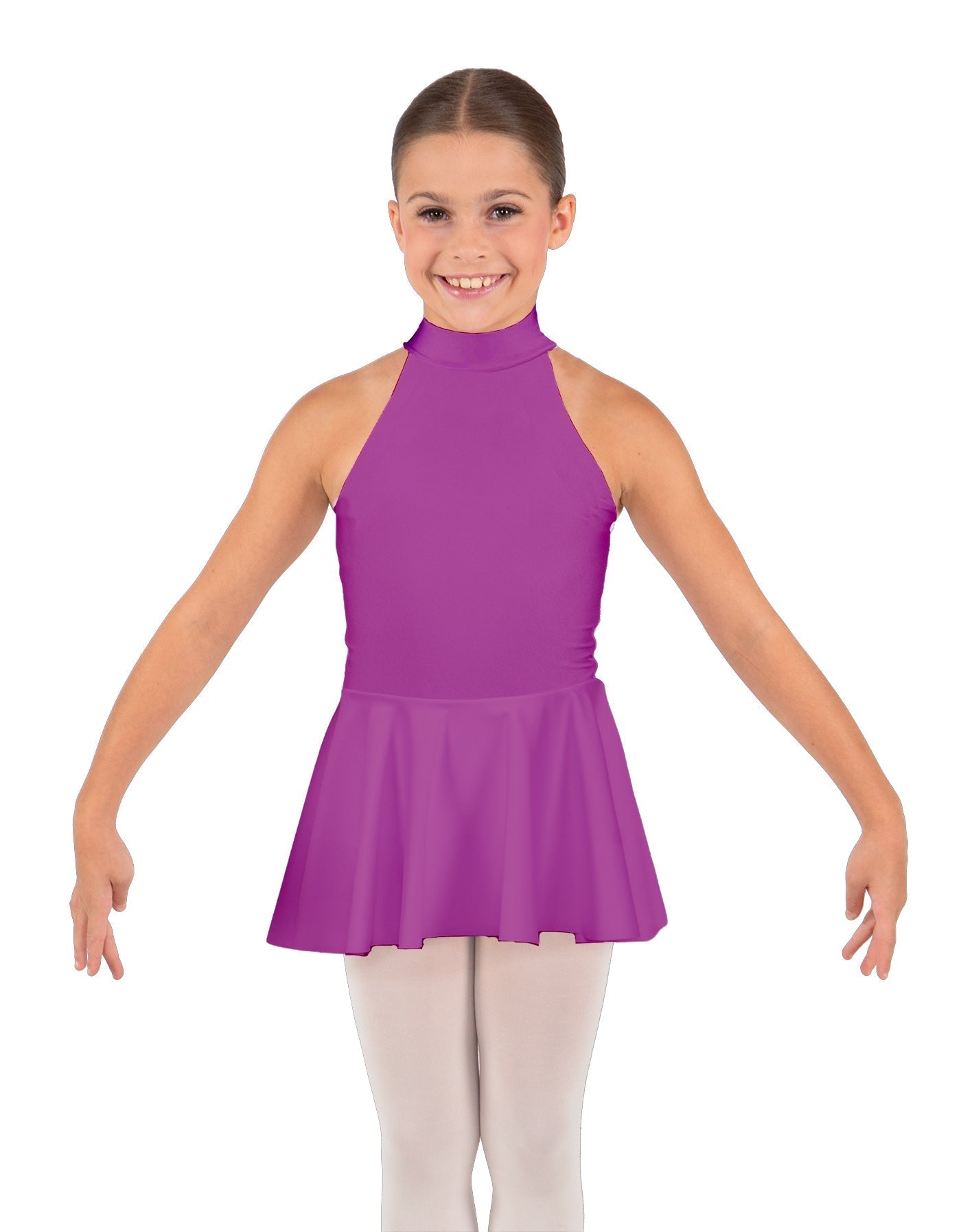 Solid Lycra Halter Collar Dress