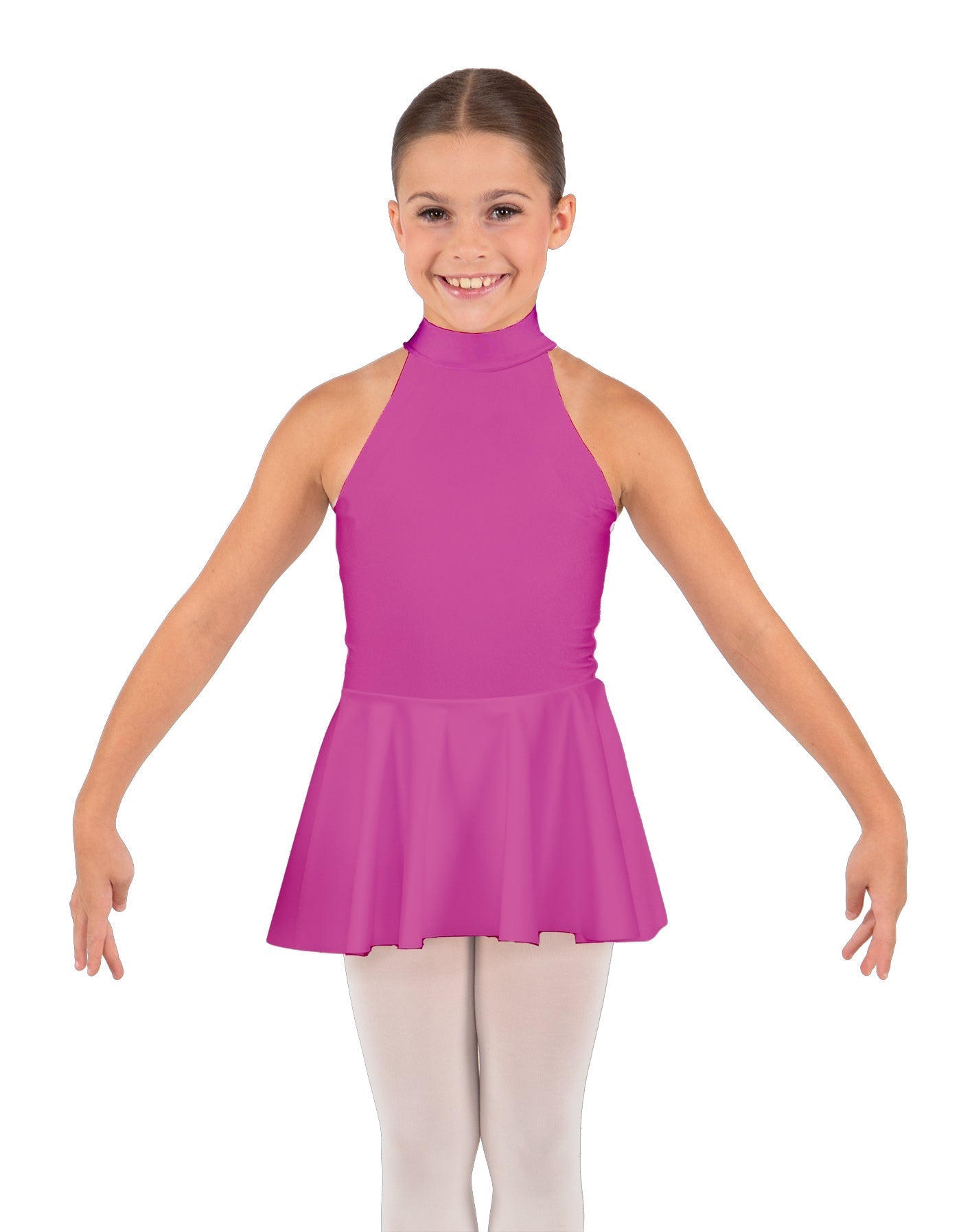 Solid Lycra Halter Collar Dress