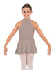 Solid Lycra Halter Collar Dress
