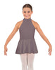 Solid Lycra Halter Collar Dress