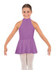 Solid Lycra Halter Collar Dress