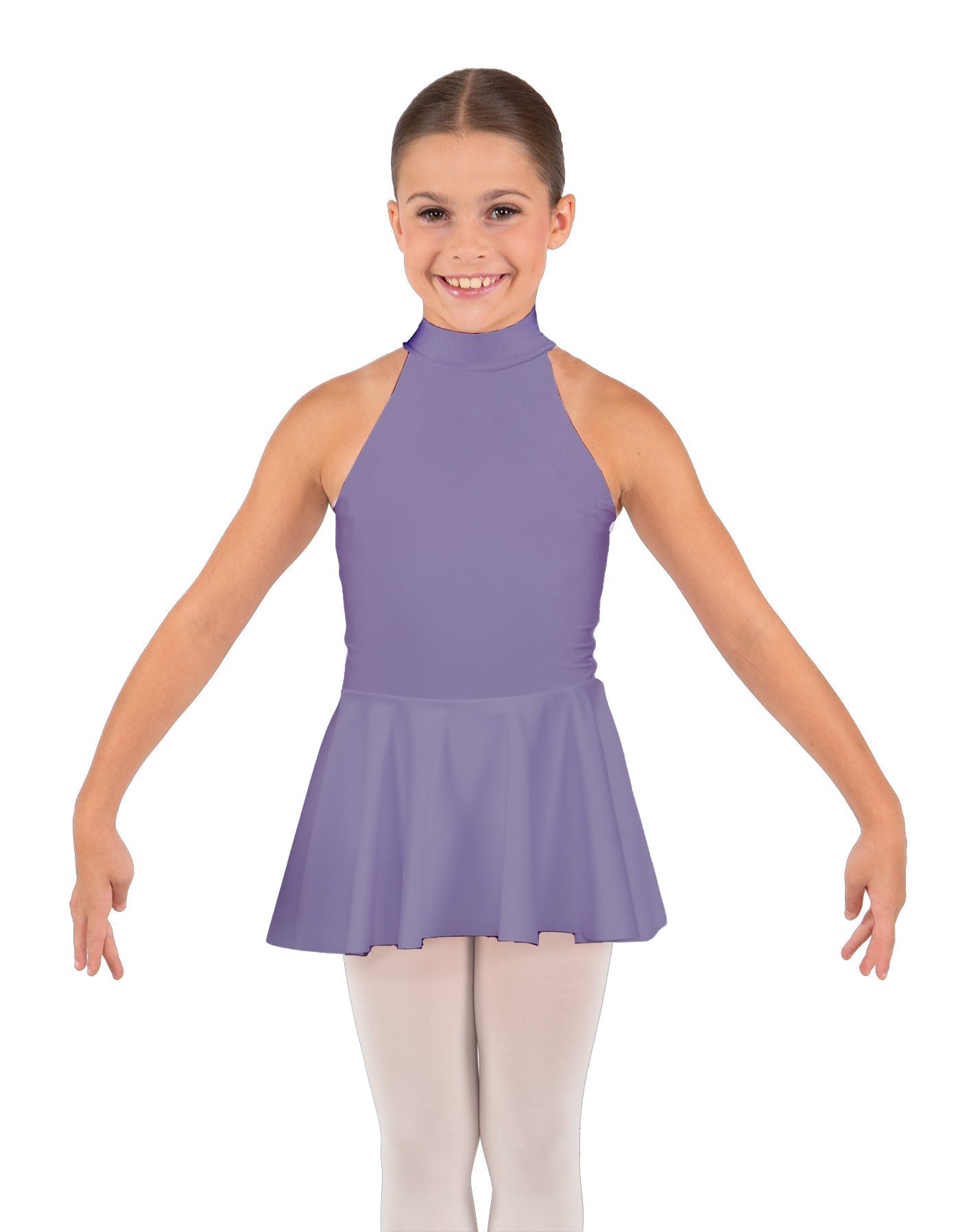 Solid Lycra Halter Collar Dress
