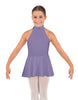 Solid Lycra Halter Collar Dress